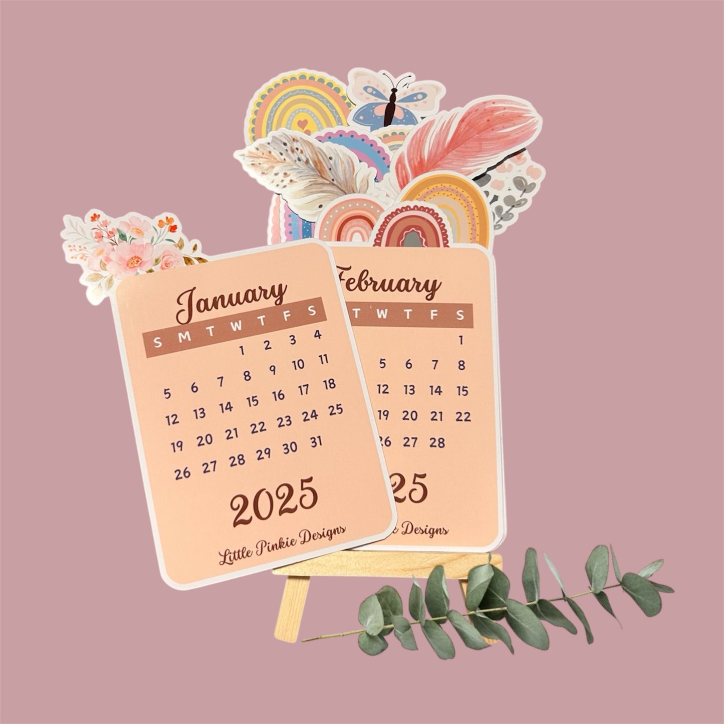 Desktop Calendar Cutouts - Little Pinkie Designs