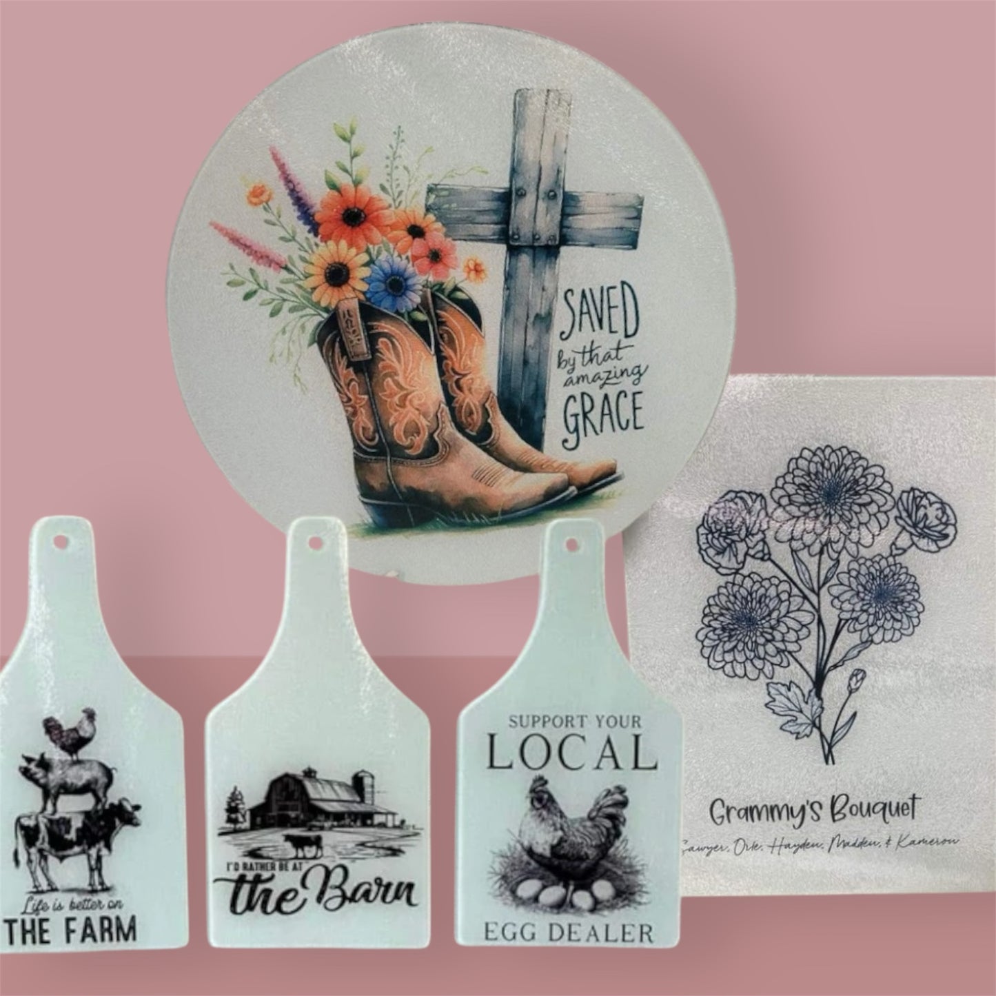 Glass Chopping Board - Little Pinkie Designs