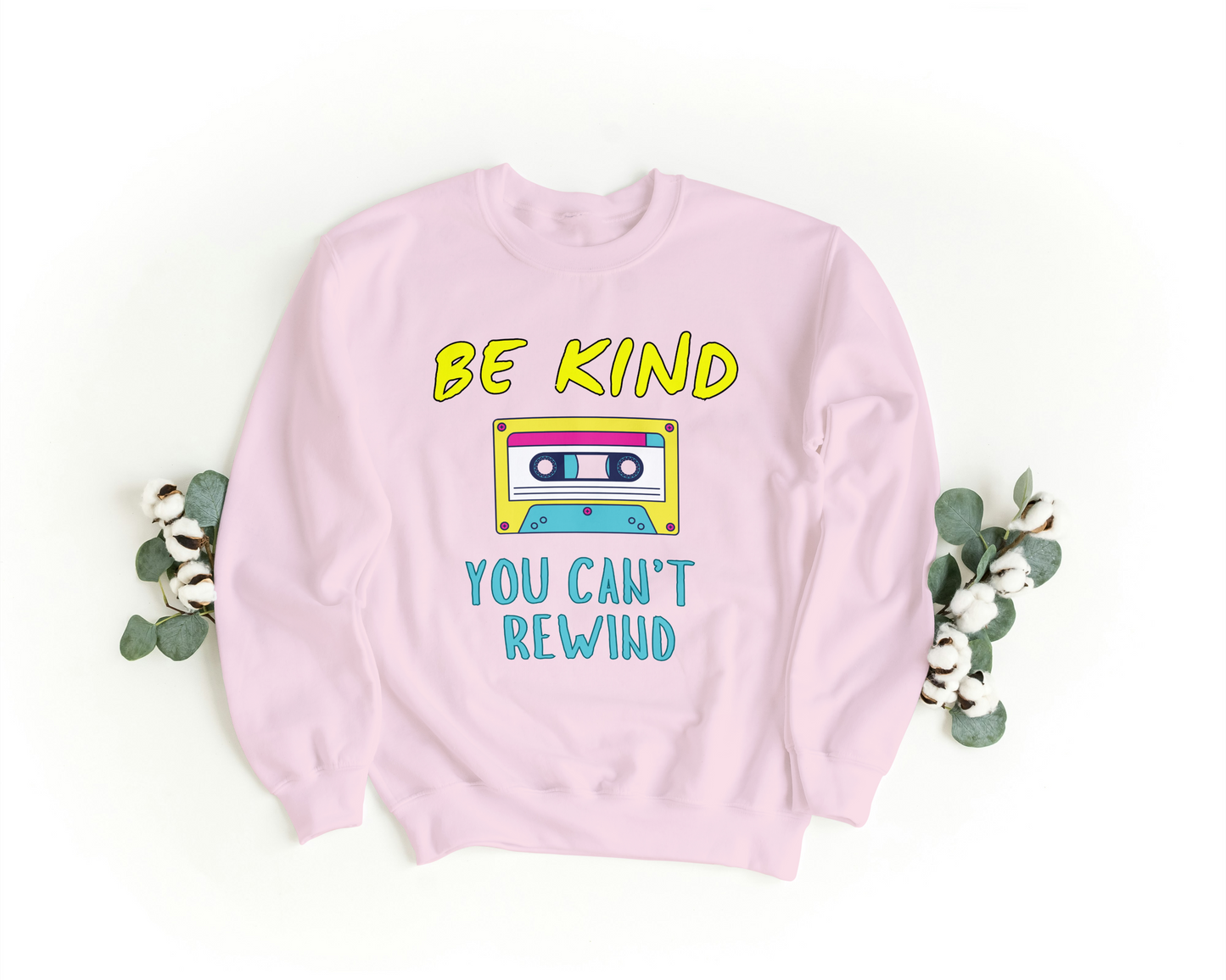 Be Kind You Cant Rewind Sweater Yellow Tape - Little Pinkie Designs