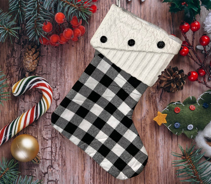 Knit Top Plaid Stockings - Little Pinkie Designs