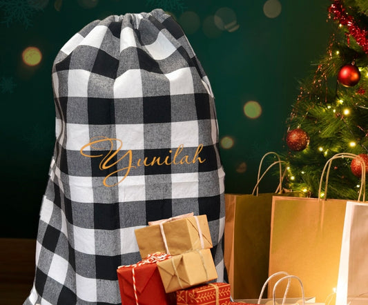 Plaid Santa Sack - Little Pinkie Designs